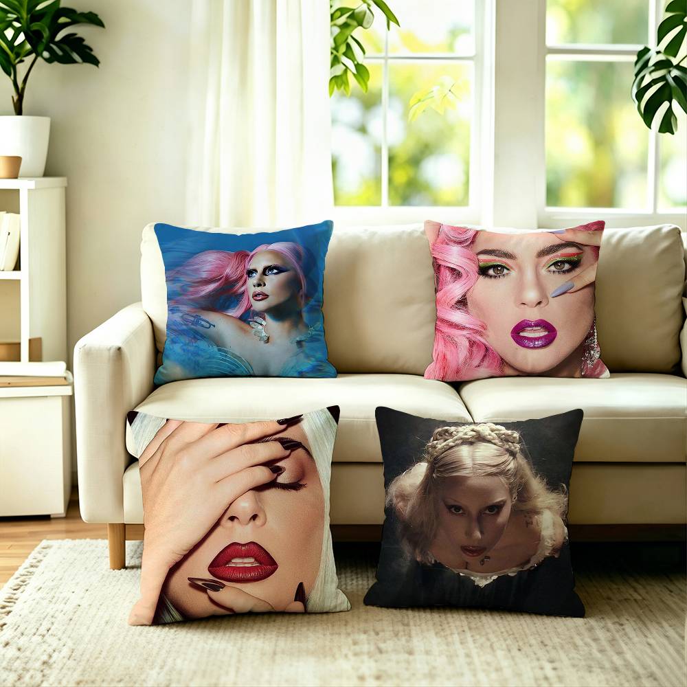 Home Textiles Là Gì - ホットシンガー L-Lady G-GagaS スクエア両面プリント枕カバー寝室ベッドサイド枕ソファクッションカバー