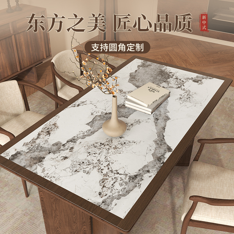 Home Textiles Premium - プレミアム大理石模様テーブルマット 防水耐油レザーテーブルカバー 長方形木製ダイニングテーブルプロテクター