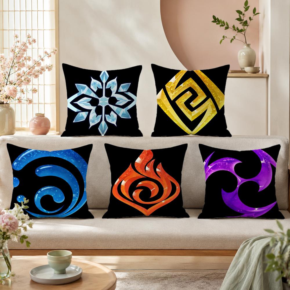Home Textiles Premium - オリジナルゴッドエレメント枕カバー プレミアムリネンクッションカバー ソフトな質感 ソファ カウチ ベッド