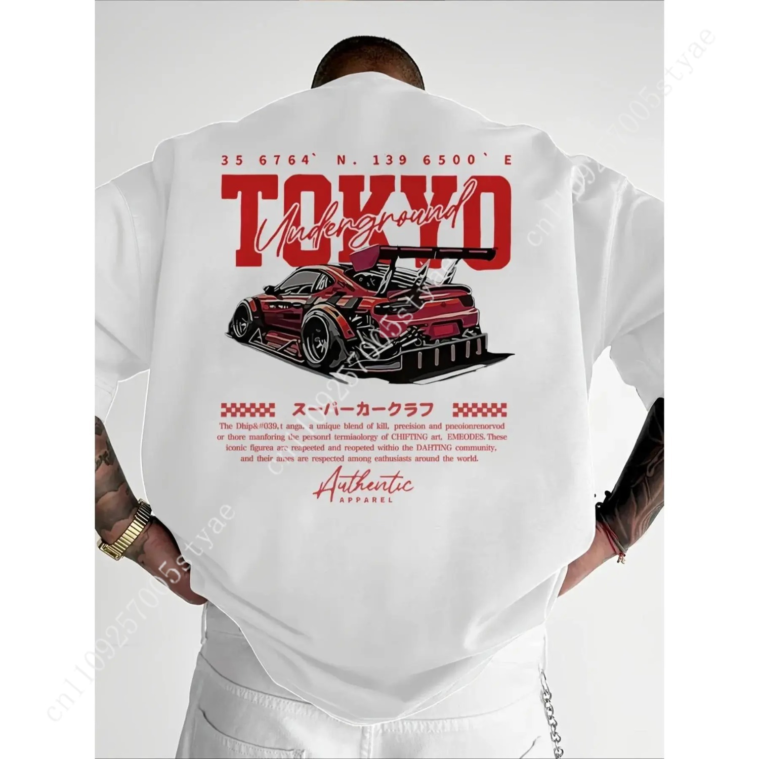 Quilt Cotton Summer - メンズレギュラーフィットカーアンドレタープリントラウンドネックTシャツ、ストリートファッションカジュアル半袖Tシャツ、普段着、男性用トップス
