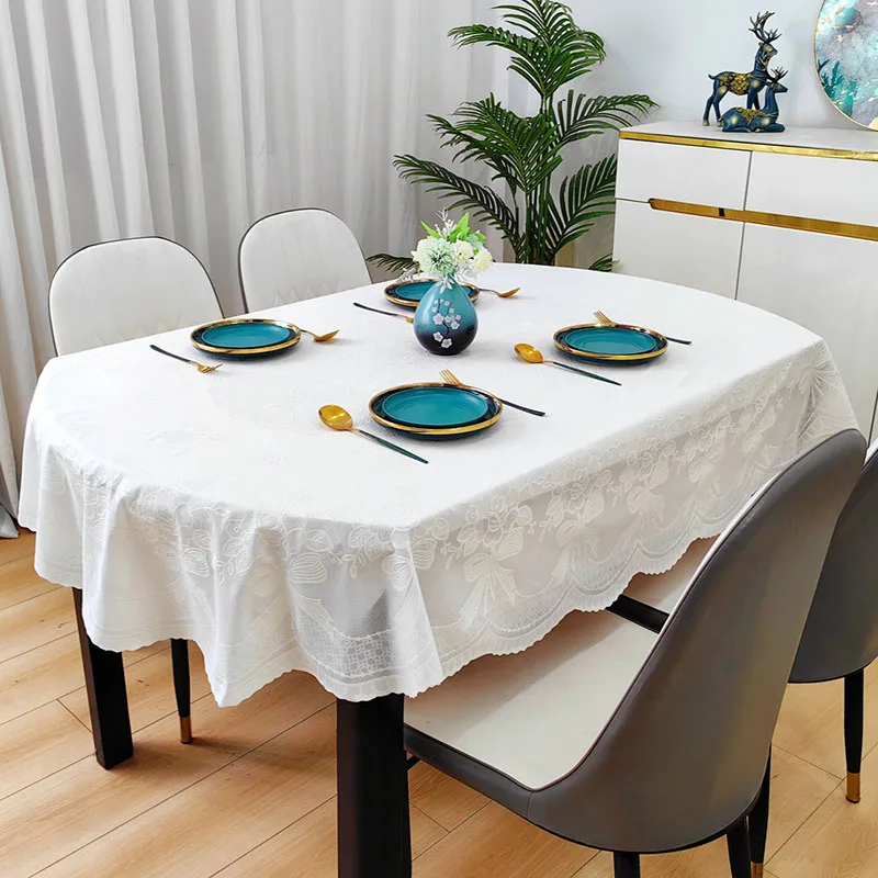 Home Textiles News - 新しい PVC 楕円形防水テーブルクロスヨーロッパの古典的なプリント防塵デスクカバー絶妙な家の装飾リビングルーム用