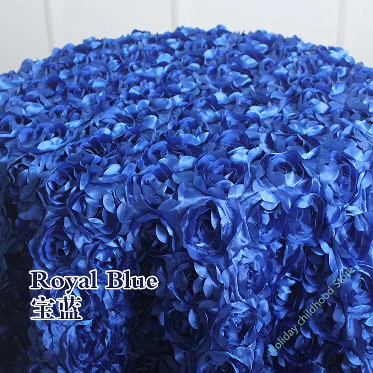 Home Textiles News - 3D バラの花びらテーブルクロスカーペット結婚式パーティー宴会誕生日背景ロゼットサテンテーブルスカートラウンドテーブルカバー家の装飾