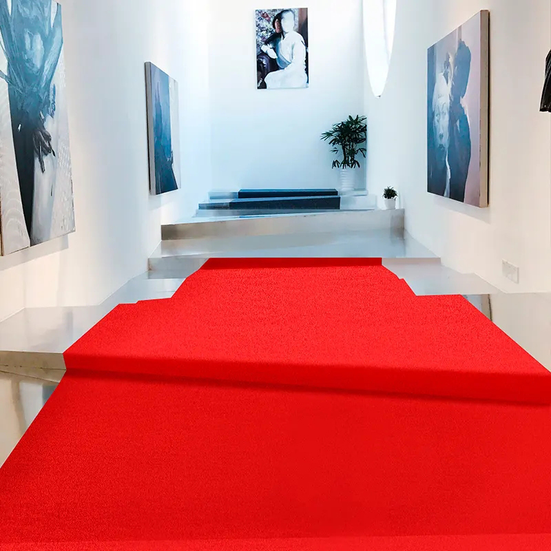 Home Textiles Exhibition - 赤いウェディングカーペット 厚手素材 ステージ展示、開場式、イベント入口装飾、ウェディングカーペットに使用