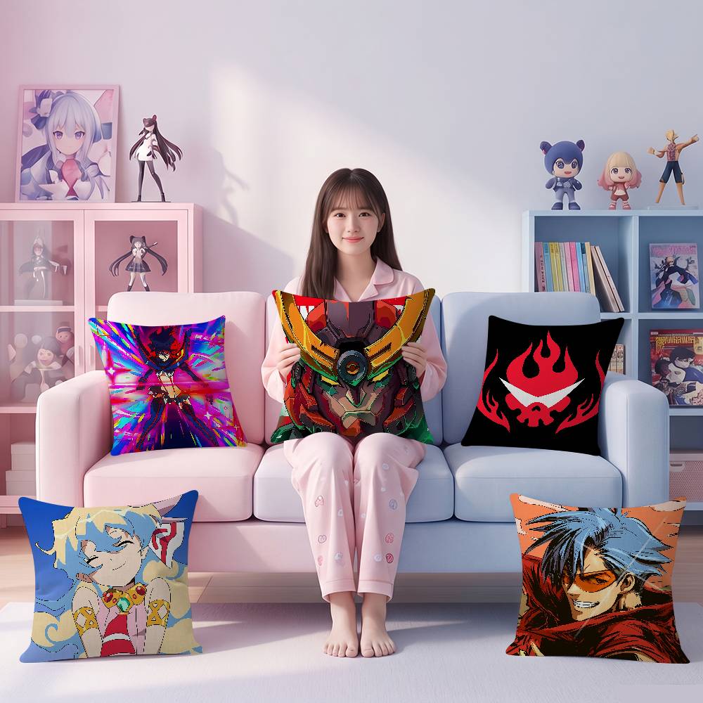 Home Textiles Là Gì - アニメ G-Gurren L-Lagann 枕カバーソファ装飾車オフィスルーム印刷クッションカバー装飾とプロテクター