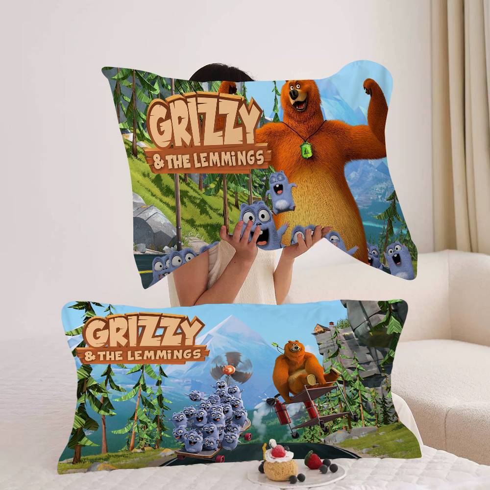 Home Textiles Là Gì - Comedy G-Grizzly And L-Lemmings 大人女性用速乾ポリエステル枕カバー、抗油、滑り止め、汗吸収、家庭用