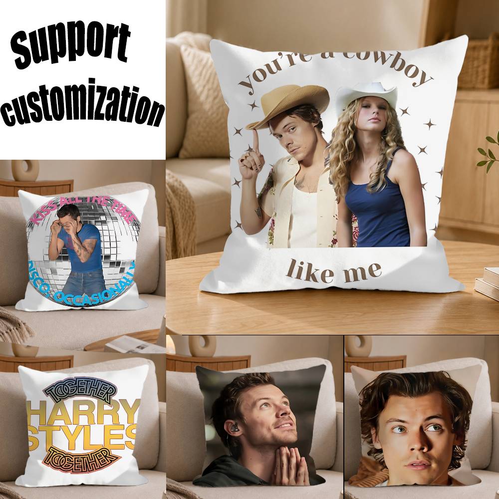 Home Textiles News - Hazza H-Harry S-Styles 新デザインスクエアソファ枕カバー無地リビングルームホームデコレーションクッションケース
