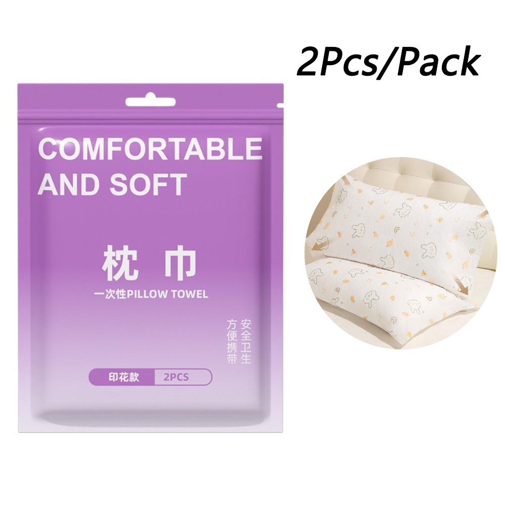 Home Textiles Premium - 2 ピース/パックプレミアム厚みのある使い捨て枕カバー二層ソフト通気性トラベル枕カバー寝具カバートレインスリーパー