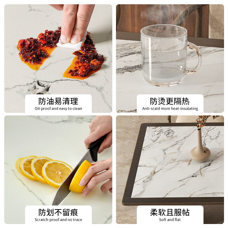 プレミアム大理石模様テーブルマット 防水耐油レザーテーブルカ - Home Textiles Premium のレビューと価格