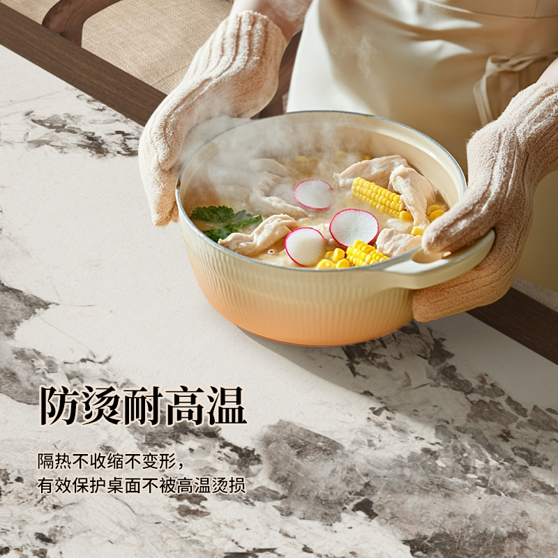 プレミアム大理石模様テーブルマット 防水耐油レザーテーブルカ - Home Textiles Premium のレビューと価格