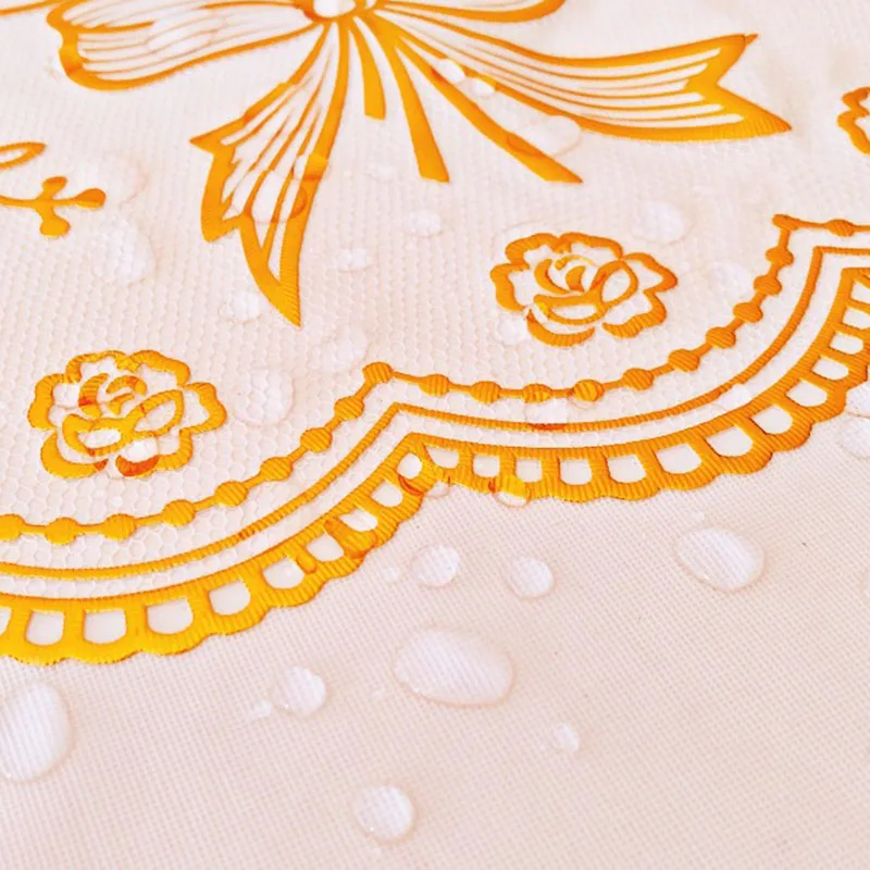 新しい PVC 楕円形防水テーブルクロスヨーロッパの古典的な - Home Textiles News のレビューと価格