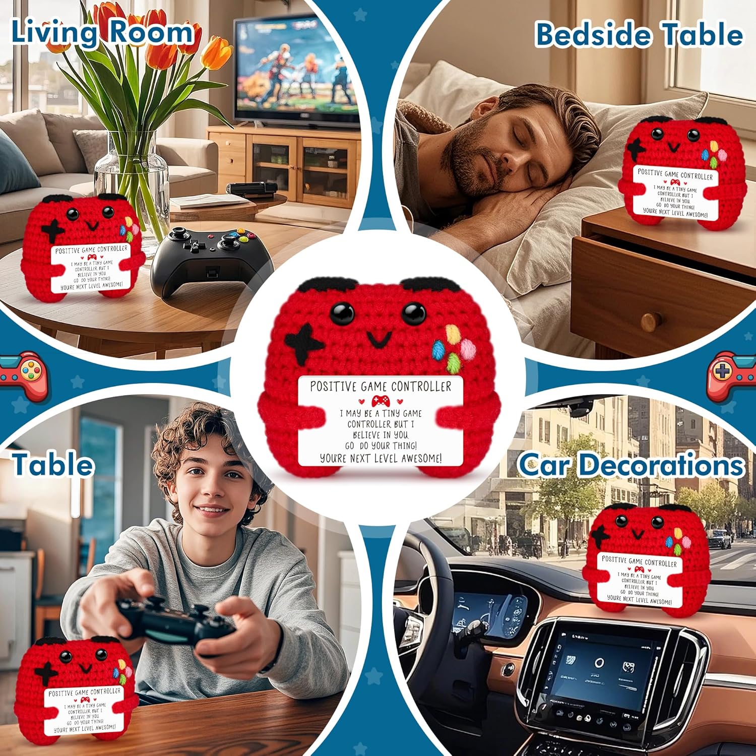面白い感情的なサポートポジティブかぎ針編みゲームコントローラ - Home Textiles Today のレビューと価格