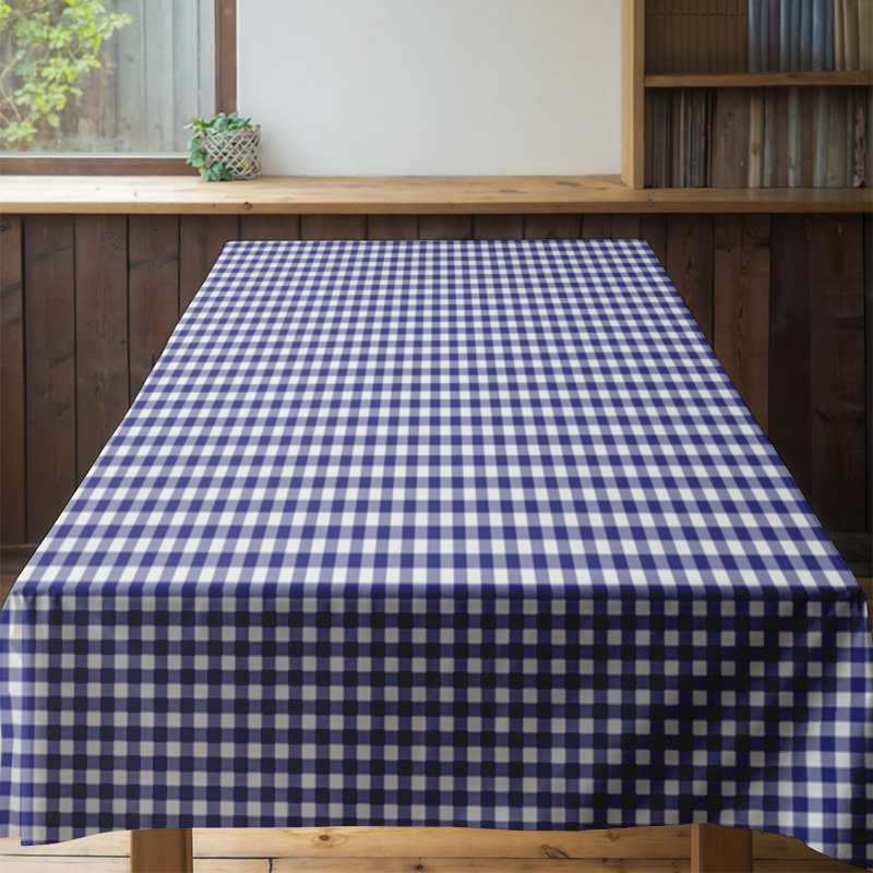クラシックチェック柄テーブルクロス - プレミアム品質のブル - Home Textiles Premium のレビューと価格