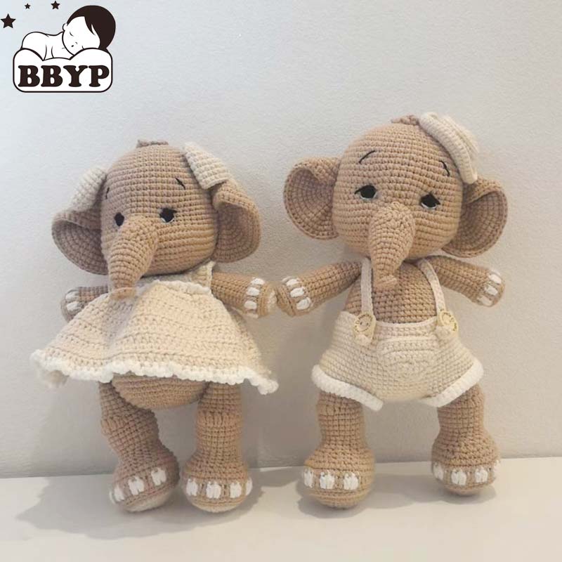 手作りの編みぐるみ象のぬいぐるみ、家の装飾、出産祝い、保育園 - Home Textiles Today のレビューと価格