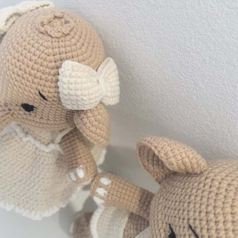 手作りの編みぐるみ象のぬいぐるみ、家の装飾、出産祝い、保育園 - Home Textiles Today のレビューと価格