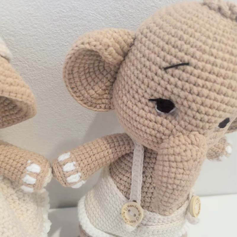 手作りの編みぐるみ象のぬいぐるみ、家の装飾、出産祝い、保育園 - Home Textiles Today のレビューと価格