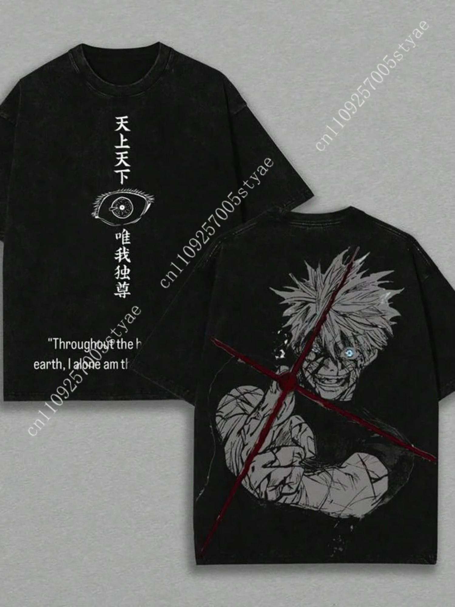 五条悟 グラフィックTシャツ 漫画風衣類 メンズ レディース - Quilt Cotton Summer のレビューと価格