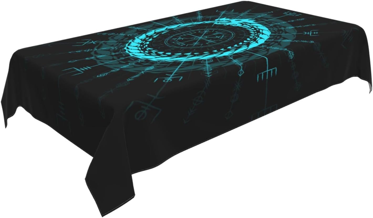 バイキングドラゴンシンボルテーブルクロス、神秘的なテーマのキ - Home Textiles Premium のレビューと価格