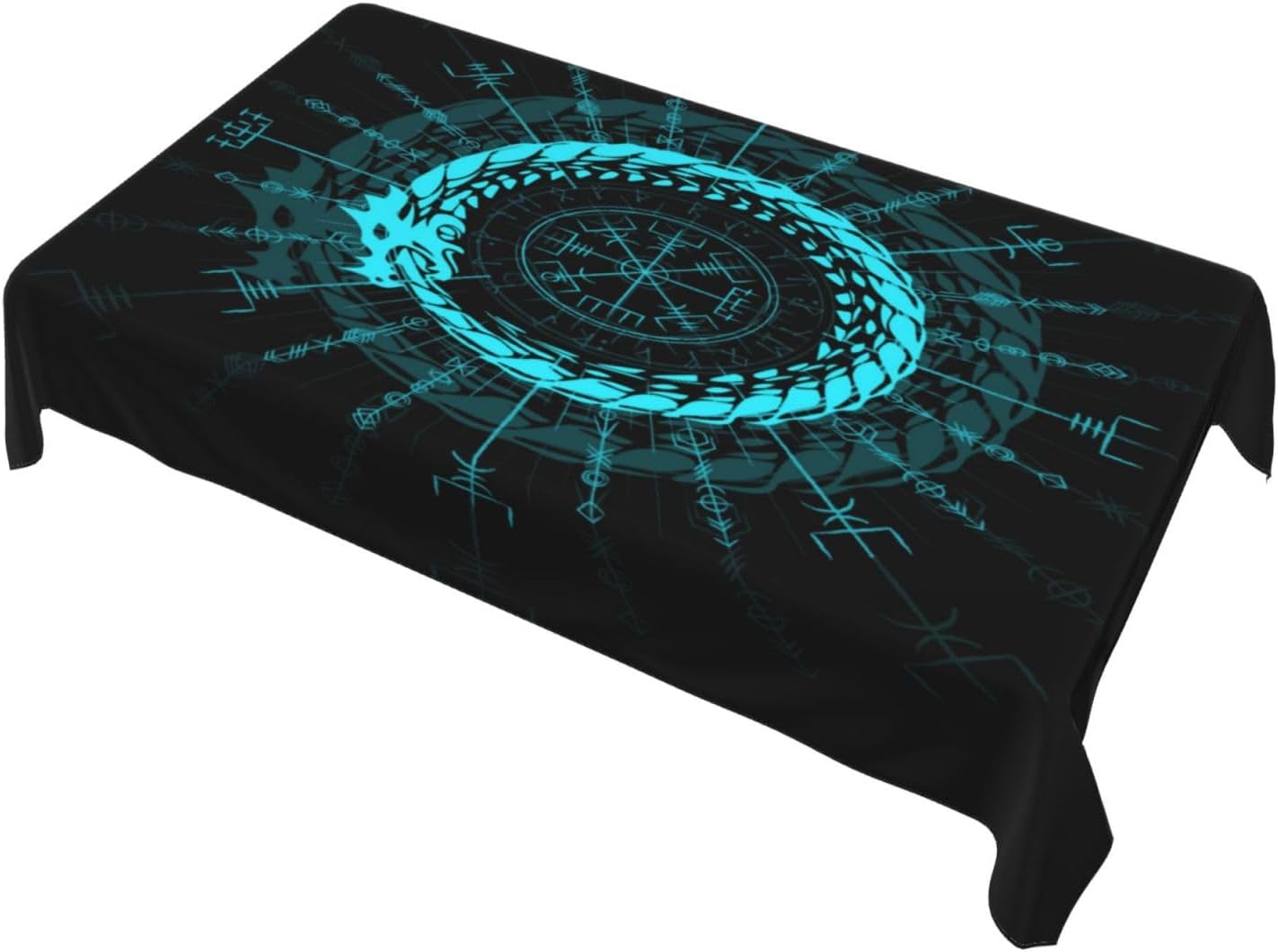 バイキングドラゴンシンボルテーブルクロス、神秘的なテーマのキ - Home Textiles Premium のレビューと価格