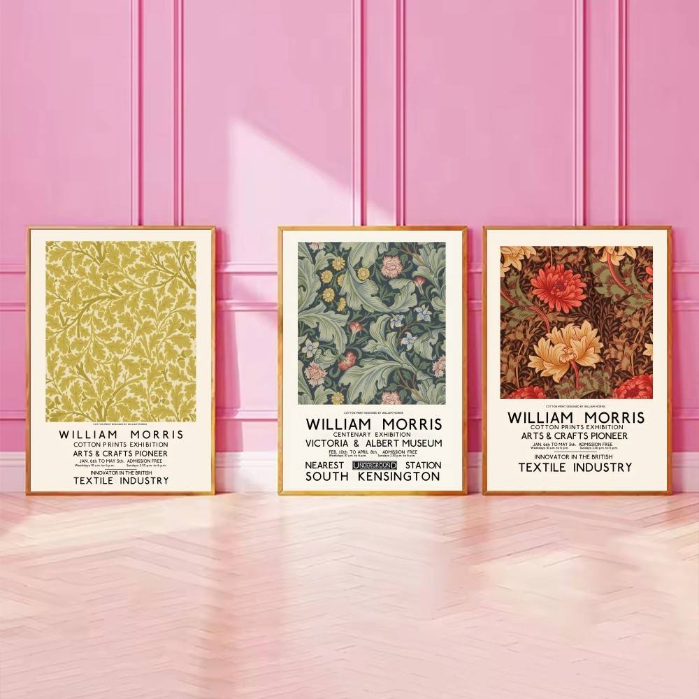 ウィリアムモリスヴィンテージ花柄展示紙ポスター植物の花葉テキ - Home Textiles Exhibition のレビューと価格