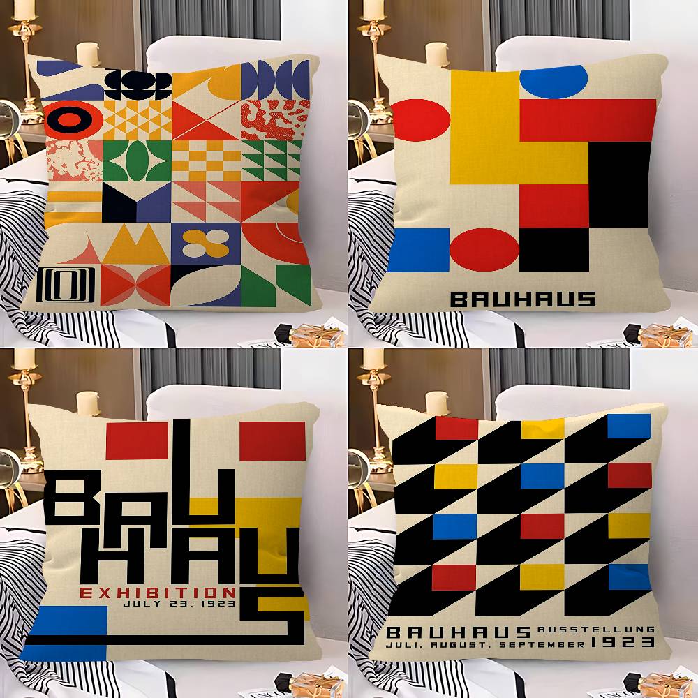 抽象的なバウハウス展示会クッションカバー車用スローピローケー - Home Textiles Exhibition のレビューと価格