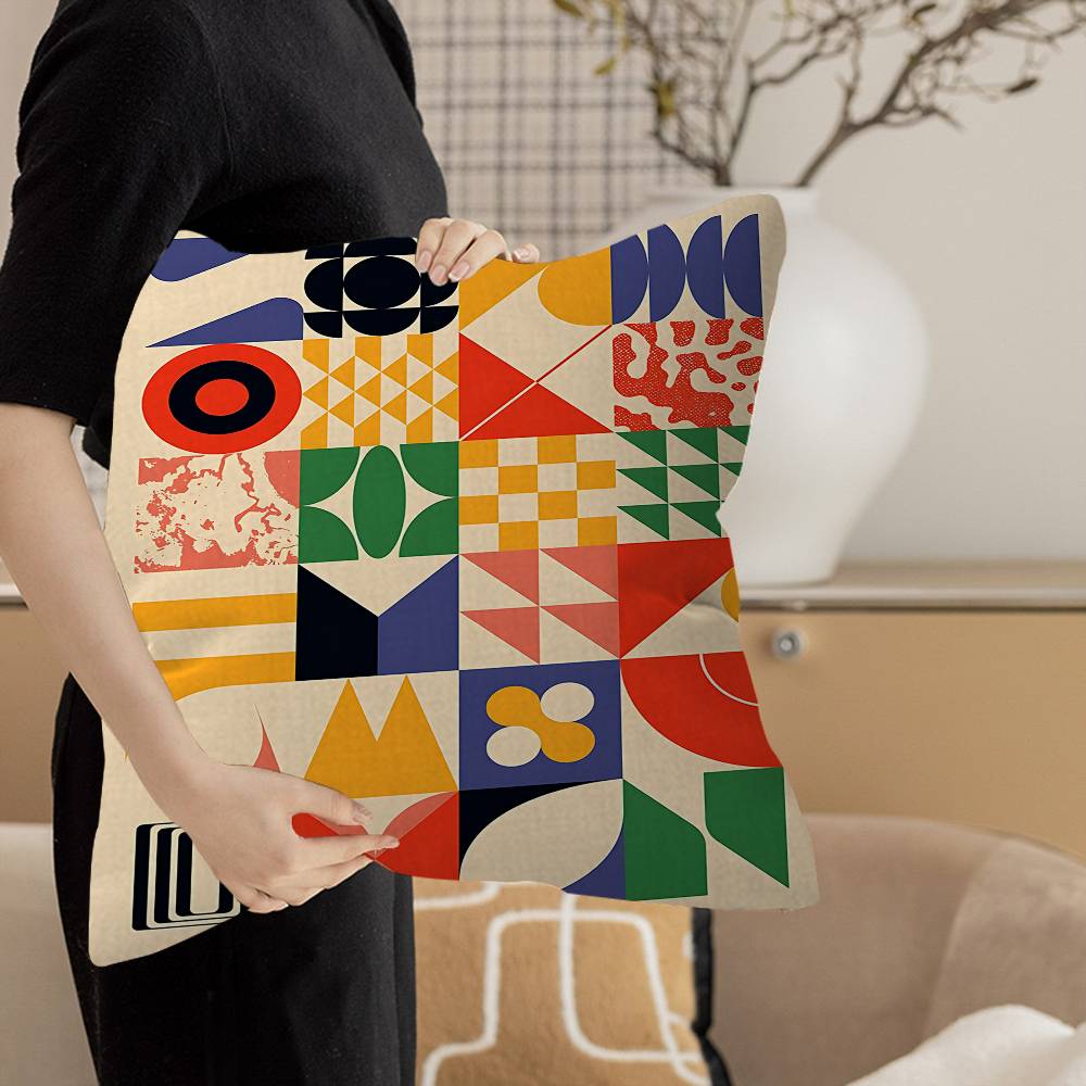 抽象的なバウハウス展示会クッションカバー車用スローピローケー - Home Textiles Exhibition のレビューと価格