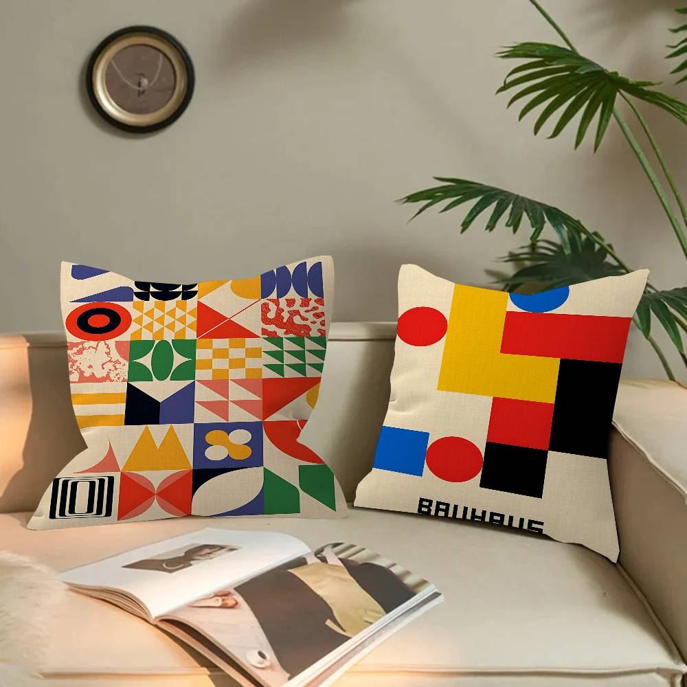 抽象的なバウハウス展示会クッションカバー車用スローピローケー - Home Textiles Exhibition のレビューと価格