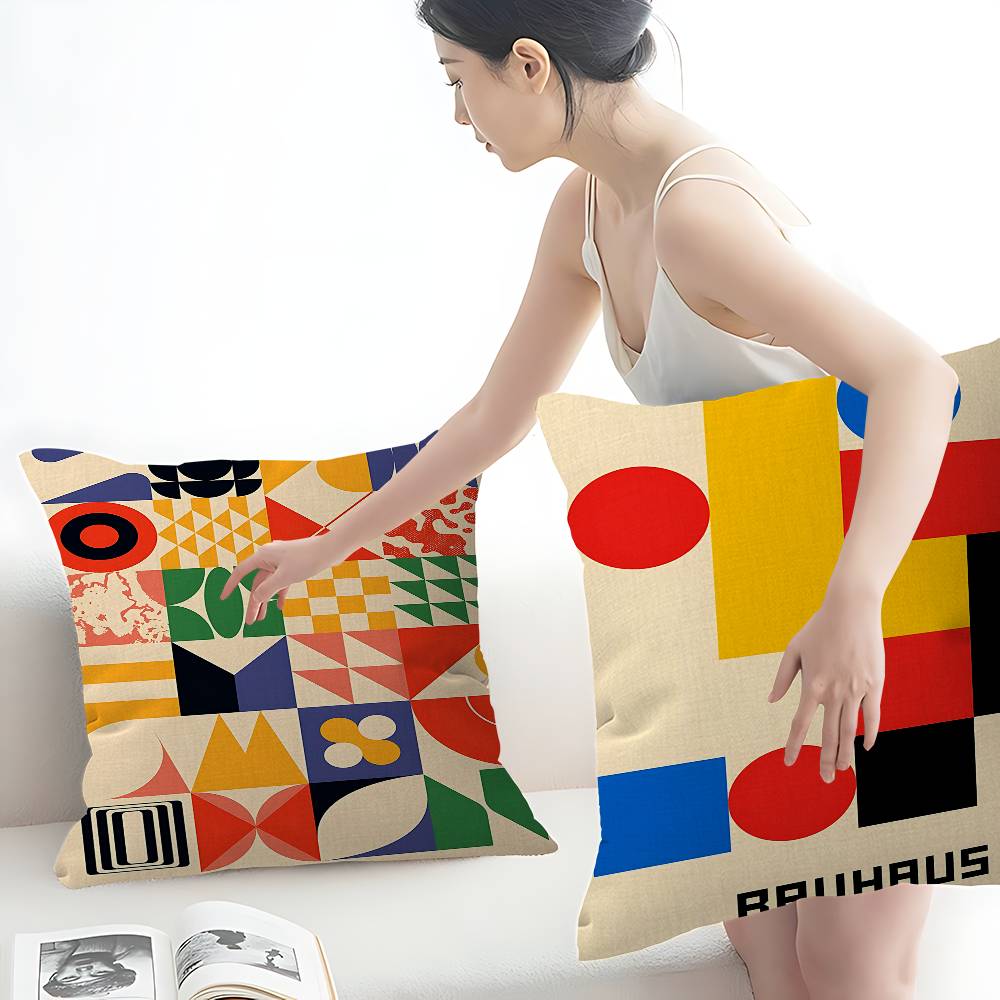 抽象的なバウハウス展示会クッションカバー車用スローピローケー - Home Textiles Exhibition のレビューと価格
