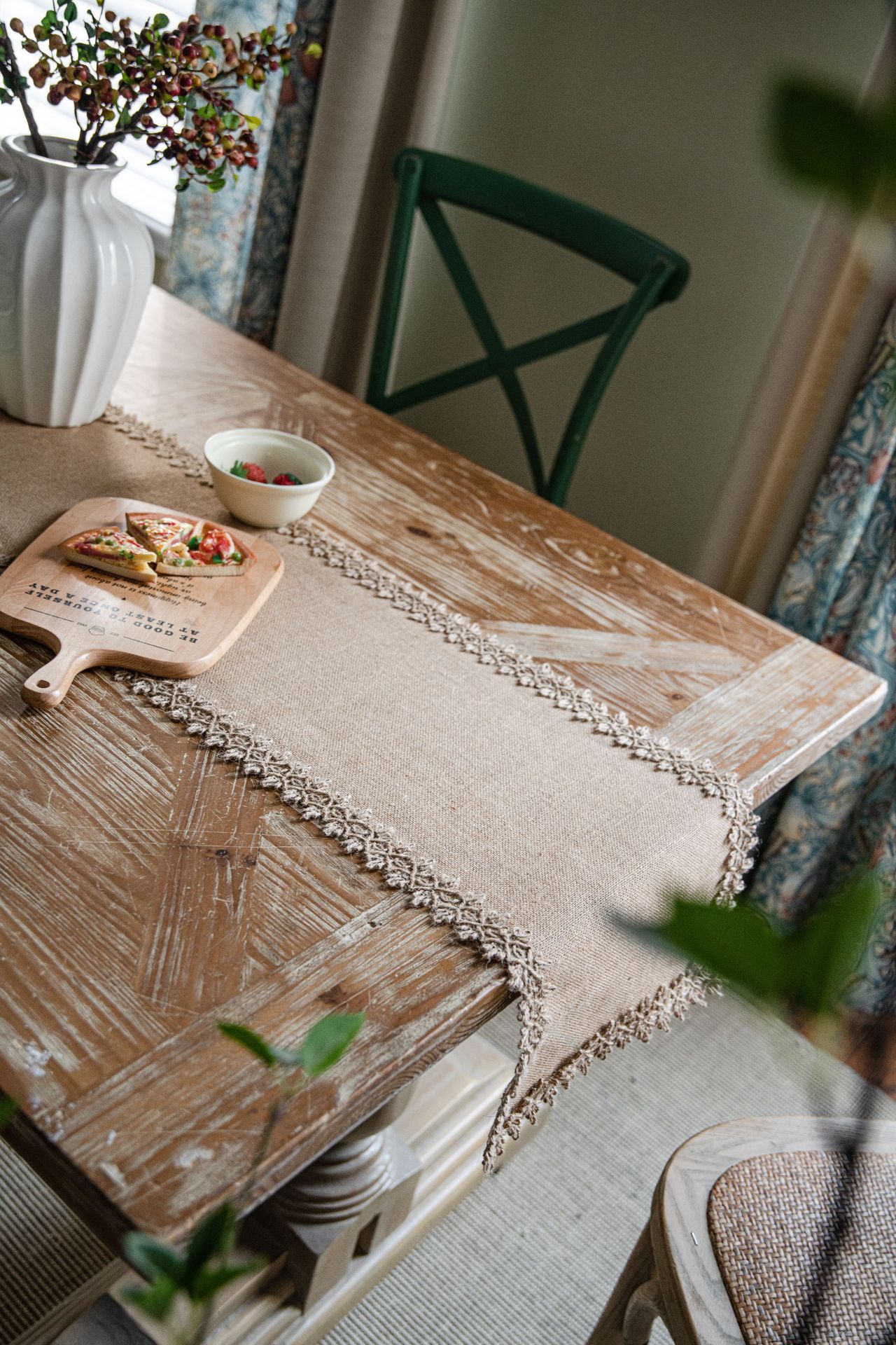 シンプルなレースのテーブルランナー,天然のヴィンテージジュー - Home Textiles News のレビューと価格